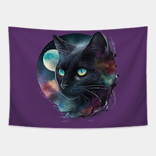 Witch's Black Cat Tapestry