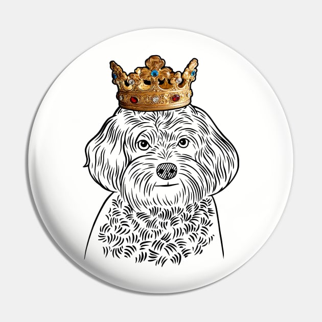 Maltipoo Dog King Queen Wearing Crown Pin by millersye