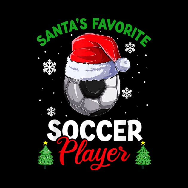 Santa's Favorite Soccer Player Christmas Pajamas Soccer Lovers by PlumleelaurineArt