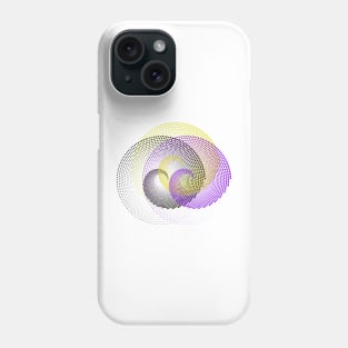 3 spirals in purple and yellow and black overlapping Phone Case