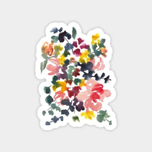 Watercolor Flowers 23, Pink and blueBouquet Illustration Magnet