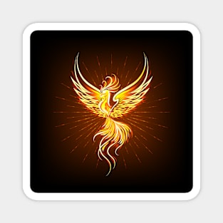 Flaming Shining Phoenix Bird Magnet