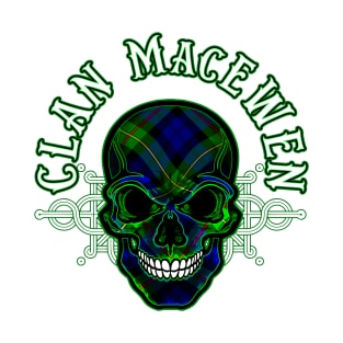 Scottish Clan MacEwen Tartan Celtic Skull T-Shirt