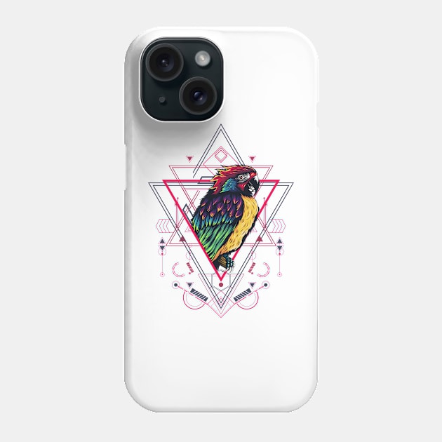 Parrot Sacred Geometry Phone Case by FunSillyShop