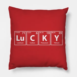 Lucky (Lu-C-K-Y) Periodic Elements Spelling Pillow