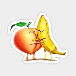 Peach and Banana Cute Friends Magnet