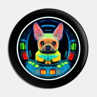 French Bulldog Moon Spaceship Pin