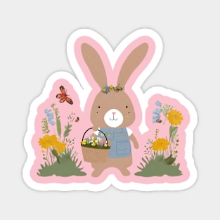 Flutterby Friend: A Bunny's Garden Adventure Magnet