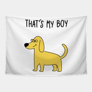 Funny yellow dog with glasses Tapestry