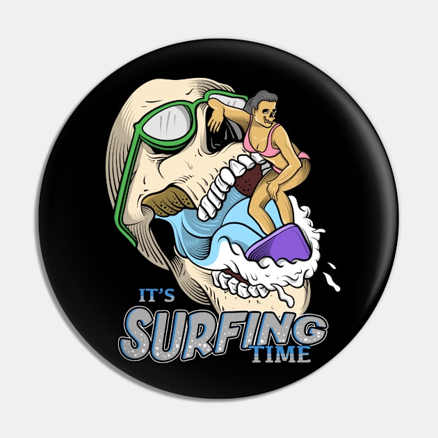 Its Surfing Time Pin by TAMASTUD