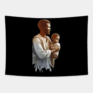 Afrocentric Father And Son Tapestry