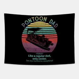 Pontoon Dad Boat Captain Funny Fathers Day Boating Tapestry