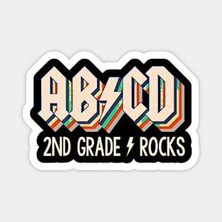 2Nd Grade ABCD Rocks Funny Back O School For Eacher Kids Magnet