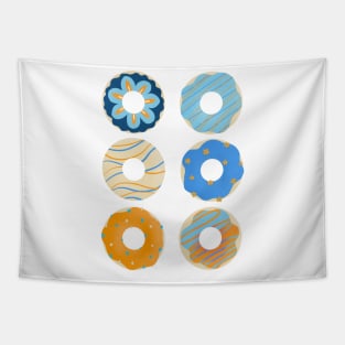 Orange and blue donuts Tapestry