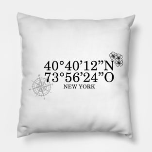 New York Contact Information Pillow