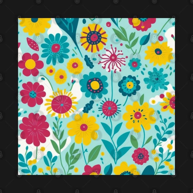 Whimsy Floral Fiesta Pattern by JEWEBIE