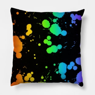 Rainbow splatter v2 Pillow
