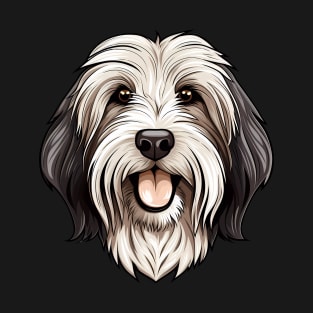 Bearded Collie Face Cute Cartoon Puppy Dog Lover T-Shirt