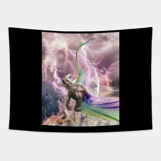 Fire Rainbow Dragon In Galaxy Tapestry