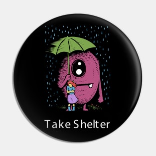 Take Shelter Monster Doodle Pin