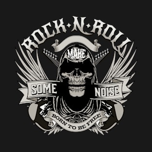 Rock And Roll Skull Art T-Shirt