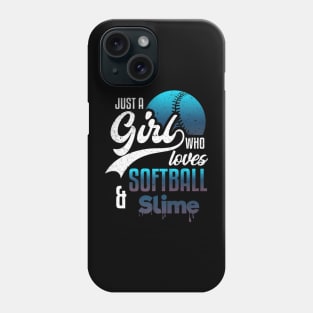 Girl Softball Slime Love Sport And Baseball Player Phone Case