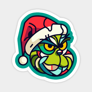 Portrait of Grumpy Santa Magnet