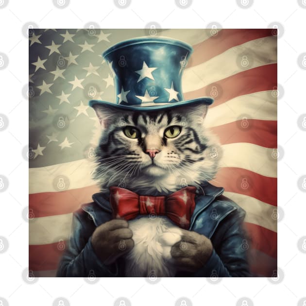 Stars, Stripes, and Whiskers: A Patriotic Purr by TooplesArt