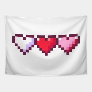 Valentines Hearts Pixel Art Tapestry