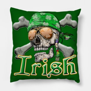 Irish Pirate Skull Pillow