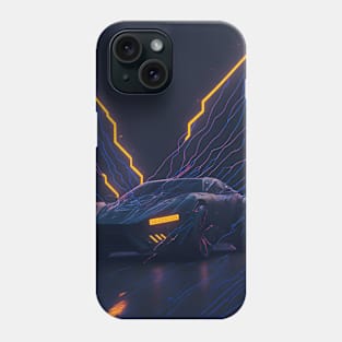 Dark Neon City Sports Car Phone Case