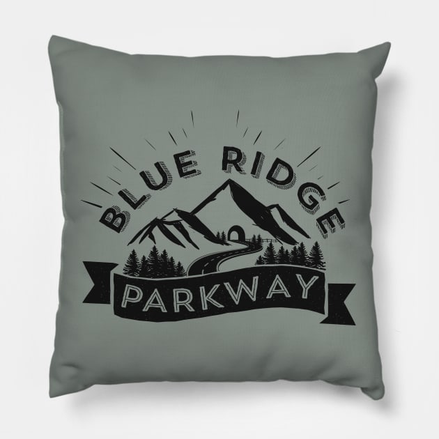 Blue Ridge Parkway Pillow by hillsboroughdesignco