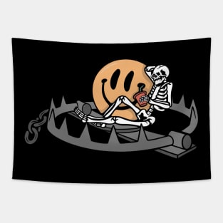 Smile and Skull, Skull Smiling, Smiling Skull Tapestry