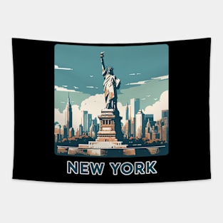 The Statue of liberty New York Abstract Cityscape Tapestry