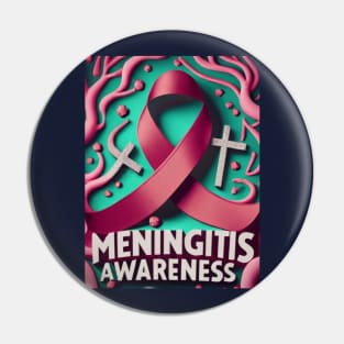 Meningitis Awareness Ribbon with Veins Pin