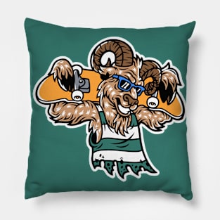 Cool Goat Skater Cartoon Pillow