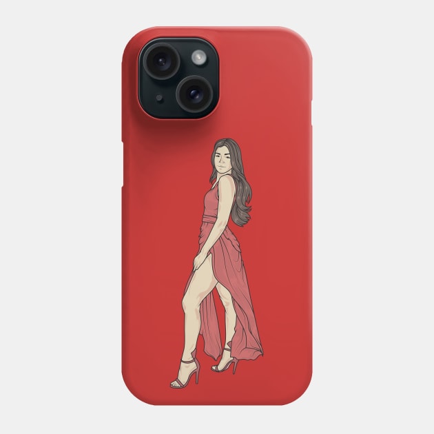 Red Dress Women Phone Case by crissbahari