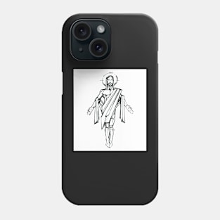 Jesus Christ Resurrection drawing Phone Case