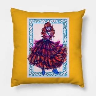 Fashionable anime girl in stylish clothing Pillow