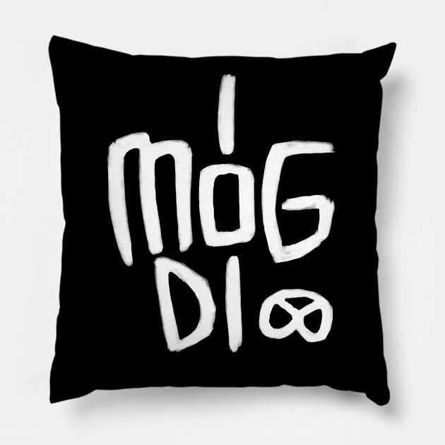 I mog di, Bavarian German Pillow by badlydrawnbabe