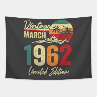 vintage march 1962 birthday retro Tapestry