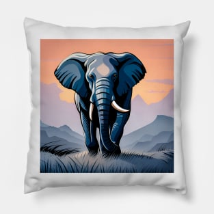 African Elephant Pillow