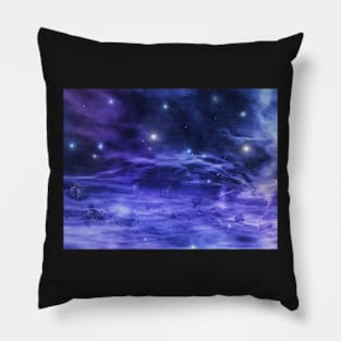 Asteroids in space nebula Pillow