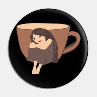 girl coffee II Pin