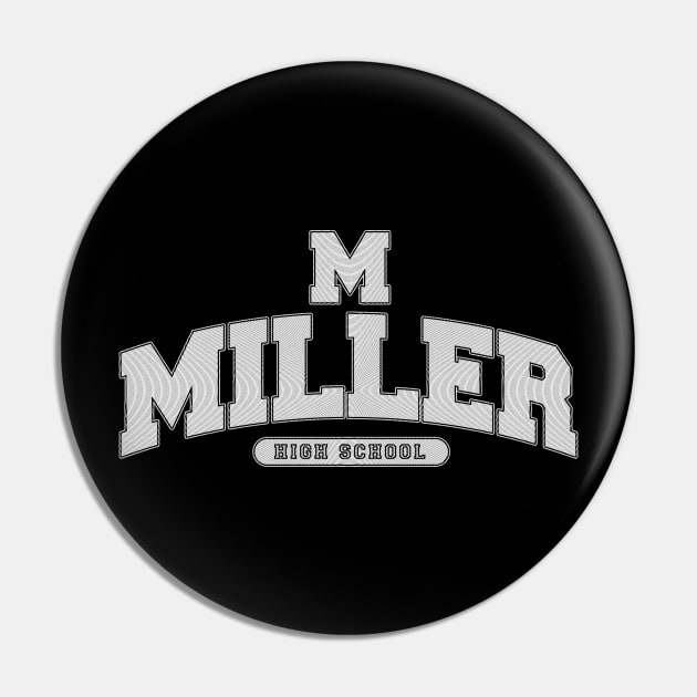 Miller Highschool White Line Pin by Aspita