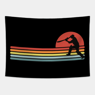 Retro Cricket Player Tapestry