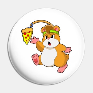 Hamster at Eating with Pizza Pin