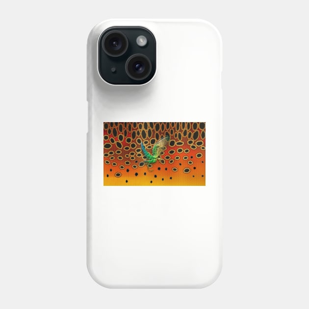 Brown Trout Camo May Fly Texture Phone Case by MikaelJenei