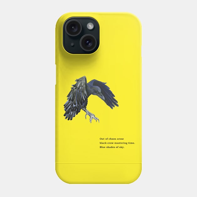 Black Crow & Haiku Illustration Phone Case by Julia Doria Illustration