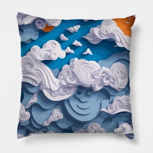 Clouds Quilled Paper Design Pillow